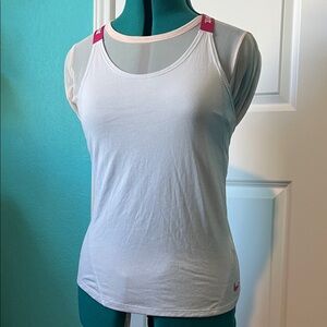 Nike Women's Light Blue and Pink Tank Top